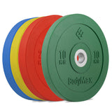 Bodymax Olympic Rubber Bumper Plates - Coloured Premium Fully Rubber Encased - 10kg to 25kg