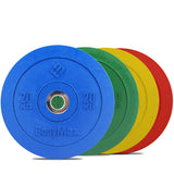 Bodymax Olympic Rubber Bumper Plates - Coloured Premium Fully Rubber Encased - 10kg to 25kg