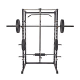 Primal Strength Home Power Rack with Lat Pulldown/Low Row (Matte Black)