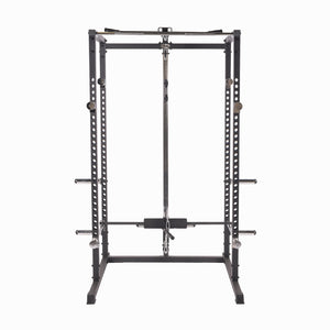 Primal Strength Home Power Rack with Lat Pulldown/Low Row (Matte Black)