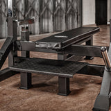 Primal Strength Stealth Commercial Fitness Adjustable Olympic Bench With Spotter & Platform