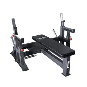 Primal Strength Stealth Commercial Fitness Adjustable Olympic Bench With Spotter & Platform