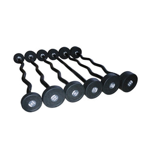 Primal Strength Stealth Elite Fitness Premium Rubber Stainless Steel Handle Barbell Set 10-45kg 10 Bar Set (Black)