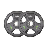 Primal Strength Stealth Commercial Fitness Premium Rubber Olympic Discs with Stainless Steel Ring (Pairs)