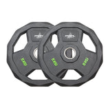 Primal Strength Stealth Commercial Fitness Premium Rubber Olympic Discs with Stainless Steel Ring (Pairs)